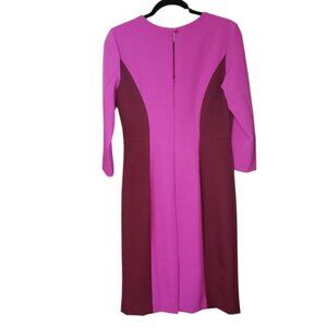 Milly Women's Jewel-Neck 3/4 Sleeve Colorblock Scuba Dress Size 6